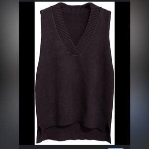 Women's V-Neck Knitted Vest Pullover Loose Sleeveless Sweater Vest size L